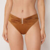 Badehose mit hoher Taille aus glänzendem Satin