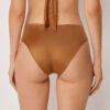 Badehose mit hoher Taille aus glänzendem Satin