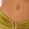 Badehose mit hoher Taille aus glänzendem Satin
