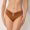 Badehose mit hoher Taille aus glänzendem Satin
