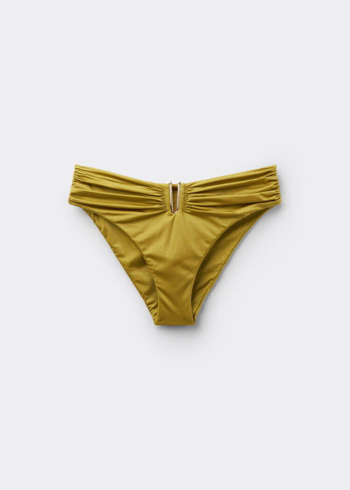 Badehose mit hoher Taille aus glänzendem Satin