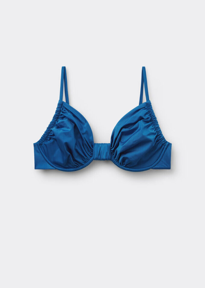 Balconette-Bikinioberteil aus glänzendem Satin