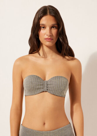 Bandeau-Bikini-Oberteil Golden Stripes