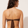 Bandeau-Bikini-Oberteil mit abgestufter Polsterung aus glänzendem Satin