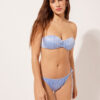 Bandeau-Bikini-Oberteil mit abgestufter Polsterung aus glänzendem Satin
