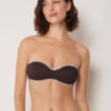 Bandeau-Bikini-Oberteil mit zweifarbiger Stickerei