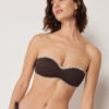 Bandeau-Bikini-Oberteil mit zweifarbiger Stickerei
