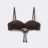 Bandeau-Bikini-Oberteil mit zweifarbiger Stickerei