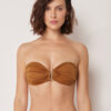Bandeau-Bikinioberteil aus glänzendem Satin
