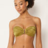 Bandeau-Bikinioberteil aus glänzendem Satin