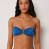 Bandeau-Bikinioberteil aus glänzendem Satin