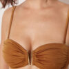 Bandeau-Bikinioberteil aus glänzendem Satin