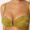 Bandeau-Bikinioberteil aus glänzendem Satin