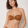 Bandeau-Bikinioberteil aus glänzendem Satin