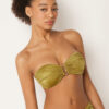 Bandeau-Bikinioberteil aus glänzendem Satin