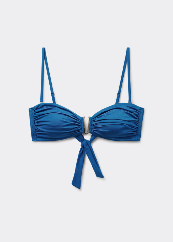 Bandeau-Bikinioberteil aus glänzendem Satin
