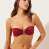 Bandeau-Bikinioberteil aus glänzendem Satin