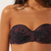 Bandeau-Bikinioberteil Dark Animalier