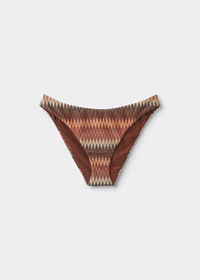 Bikini-Hose mit goldenen Chevron-Streifen