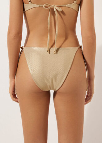 Bikini-Höschen mit Bindebändern „Gold Waves“
