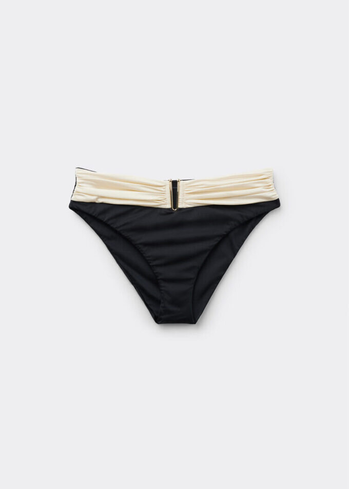 Bikini-Höschen mit hoher Taille, elegant, zweifarbig