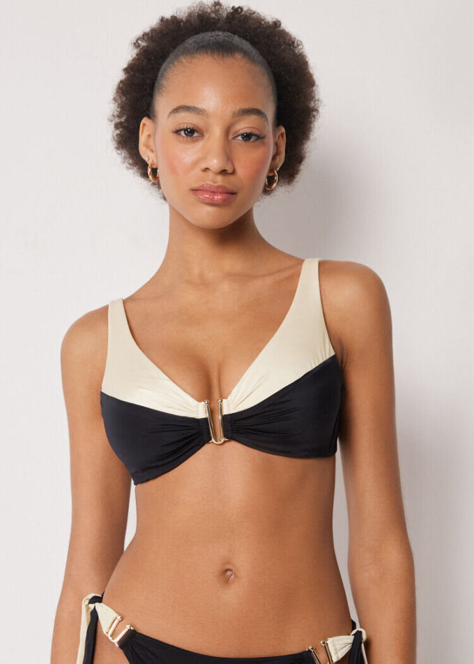 Bikini-Oberteil im Tank-Stil, elegant, zweifarbig