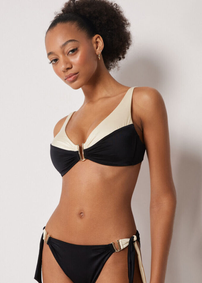 Bikini-Oberteil im Tank-Stil, elegant, zweifarbig