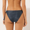 Bikinihose mit seitlicher Schnürung in leuchtendem Python-Look