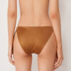 Bikinihosen mit seitlicher Schnürung aus glänzendem Satin Bikinihosen mit seitlicher Schnürung aus glänzendem Satin
