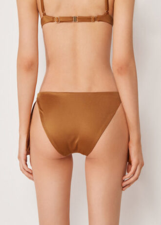 Bikinihosen mit seitlicher Schnürung aus glänzendem Satin