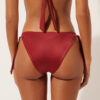 Bikinihosen mit seitlicher Schnürung aus glänzendem Satin