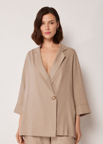 Blazer in lockerer Passform aus Leinen