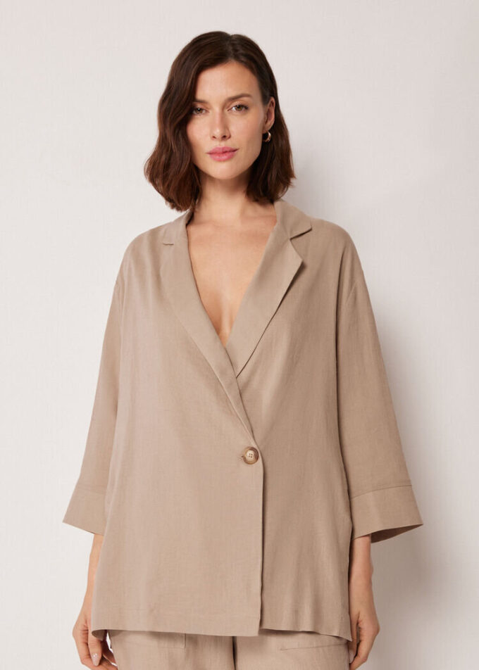 Blazer in lockerer Passform aus Leinen