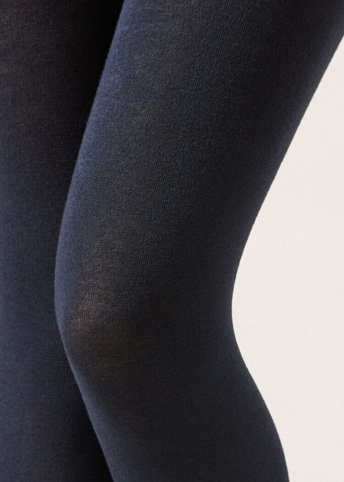 Blickdichte, matte Strumpfhose aus Kaschmir und Modal