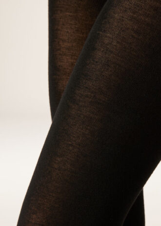 Blickdichte, matte Strumpfhose aus Kaschmir und Modal