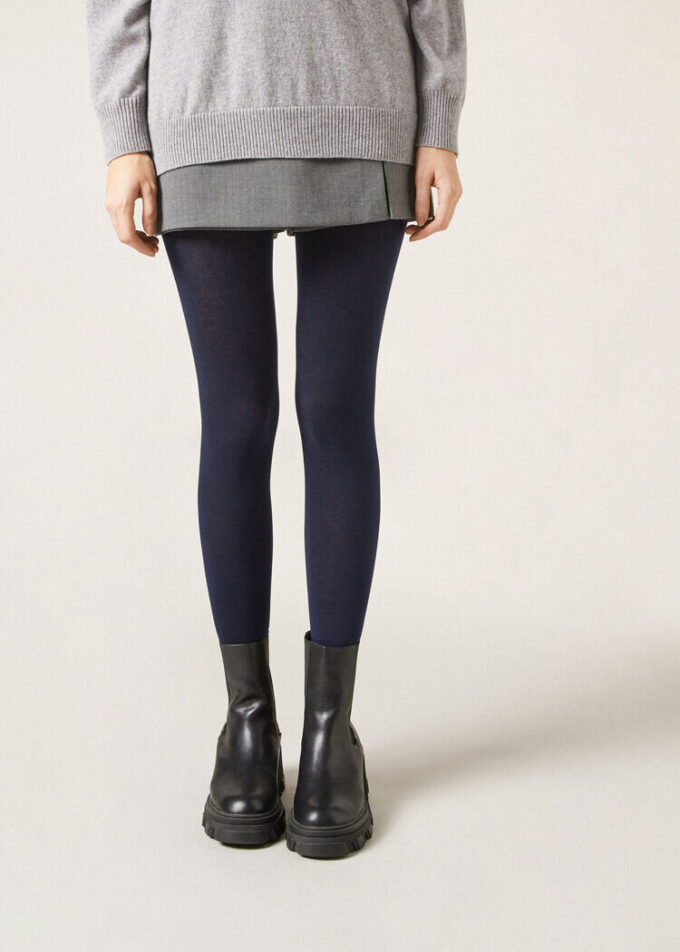 Blickdichte, matte Strumpfhose aus Kaschmir und Modal