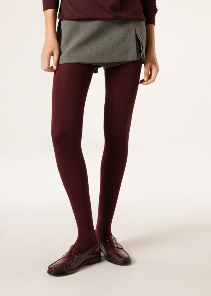 Blickdichte, matte Thermal-Strumpfhose