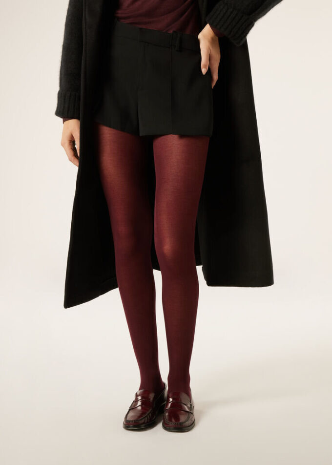 Blickdichte, matte, ultraleichte Strumpfhose mit Kaschmir