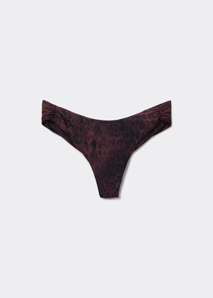 Brazilian-Bikinihose in dunklem Animal-Print