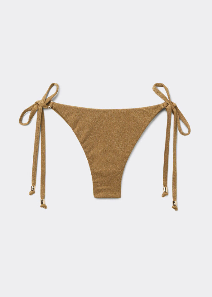 Brazilian-Bikinihose mit Schnürung und raffiniertem Glanz
