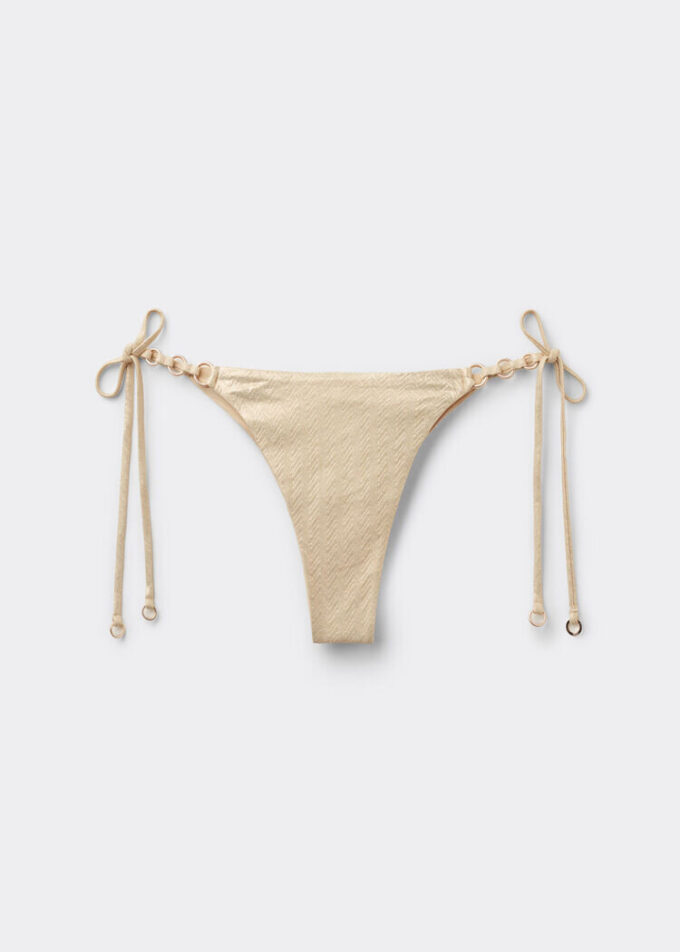 Brazilian-Bikinihosen mit Bindebändern „Gold Waves“