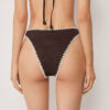 Brazilian-Bikinihosen mit hoher Taille und zweifarbiger Stickerei