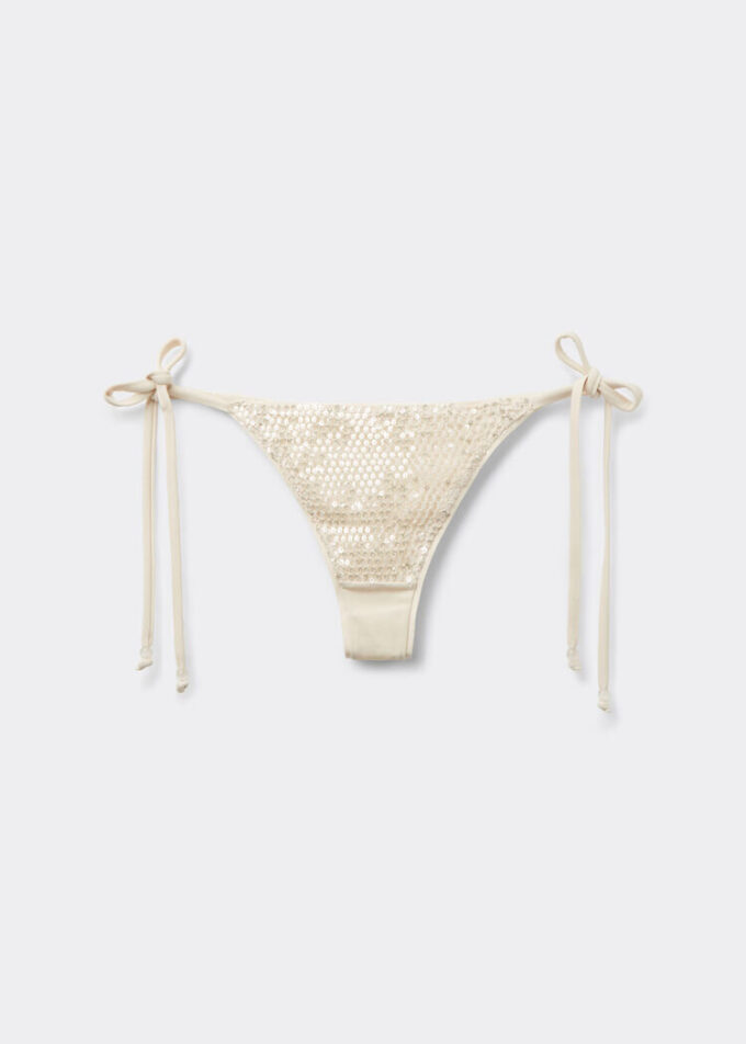 Brazilian-Bikinihosen mit Pailletten-Netz