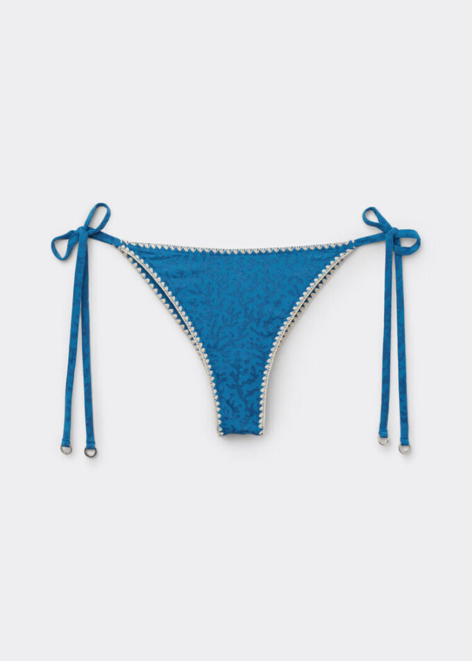 Brazilian-Bikinihosen mit seitlicher Schnürung in Sea Corals