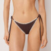 Brazilian-Bikinihosen-Slip mit zweifarbiger Stickerei
