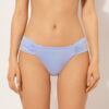 Drapierte Brazilian-Bikinihose aus glänzendem Satin