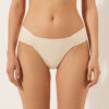 Drapierte Brazilian-Bikinihose aus glänzendem Satin