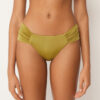 Drapierte Brazilian-Bikinihose aus glänzendem Satin