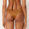 Drapierte Brazilian-Bikinihose aus glänzendem Satin