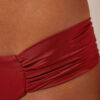Drapierte Brazilian-Bikinihose aus glänzendem Satin